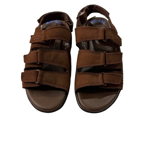 Dr. Scholl's Sissy Gel-Pack Insole Brown Leather Sandals Sz 5.5M Strappy NWT - Picture 3 of 11